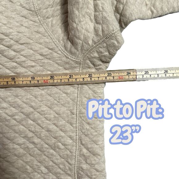 J Crew Men’s Oatmeal Quilted Diamond Quarter Zip Pullover Long Sleeve Size L - Picture 6 of 7